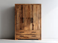 Armadio-Legno-Metallo-140x55x190 cm-marrone-nero-rustico