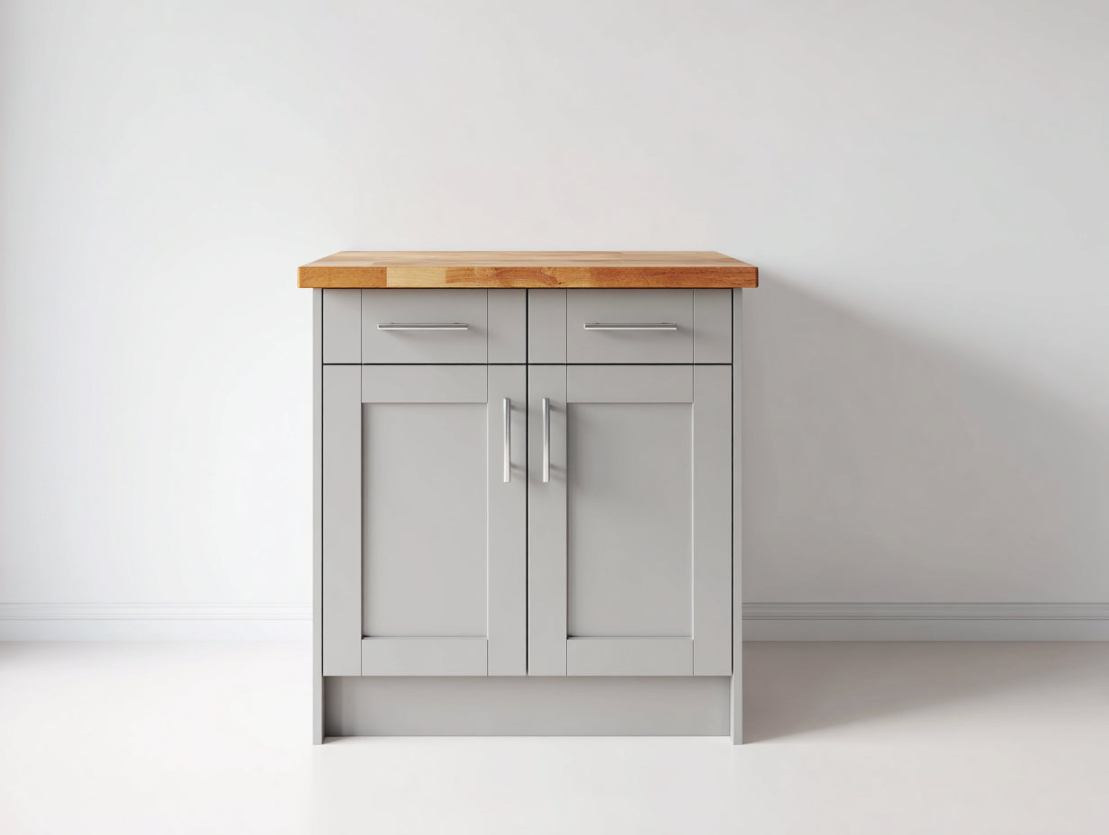 Credenza-MDF-Legno-Metallo-88x40x90 cm-Grigio-Legno Naturale-Stile moderno shaker minimalista