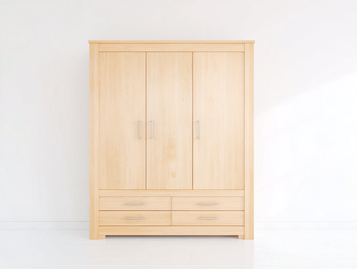 Armadio-Legno-150x55x185 cm-legno chiaro-classico
