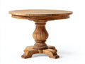 Tavolo da giardino - Legno - 130x130x76 cm - Marrone naturale - Stile rustico con base tornita