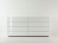Cassettiera-legno laccato-160x45x82 cm-bianco lucido-stile moderno