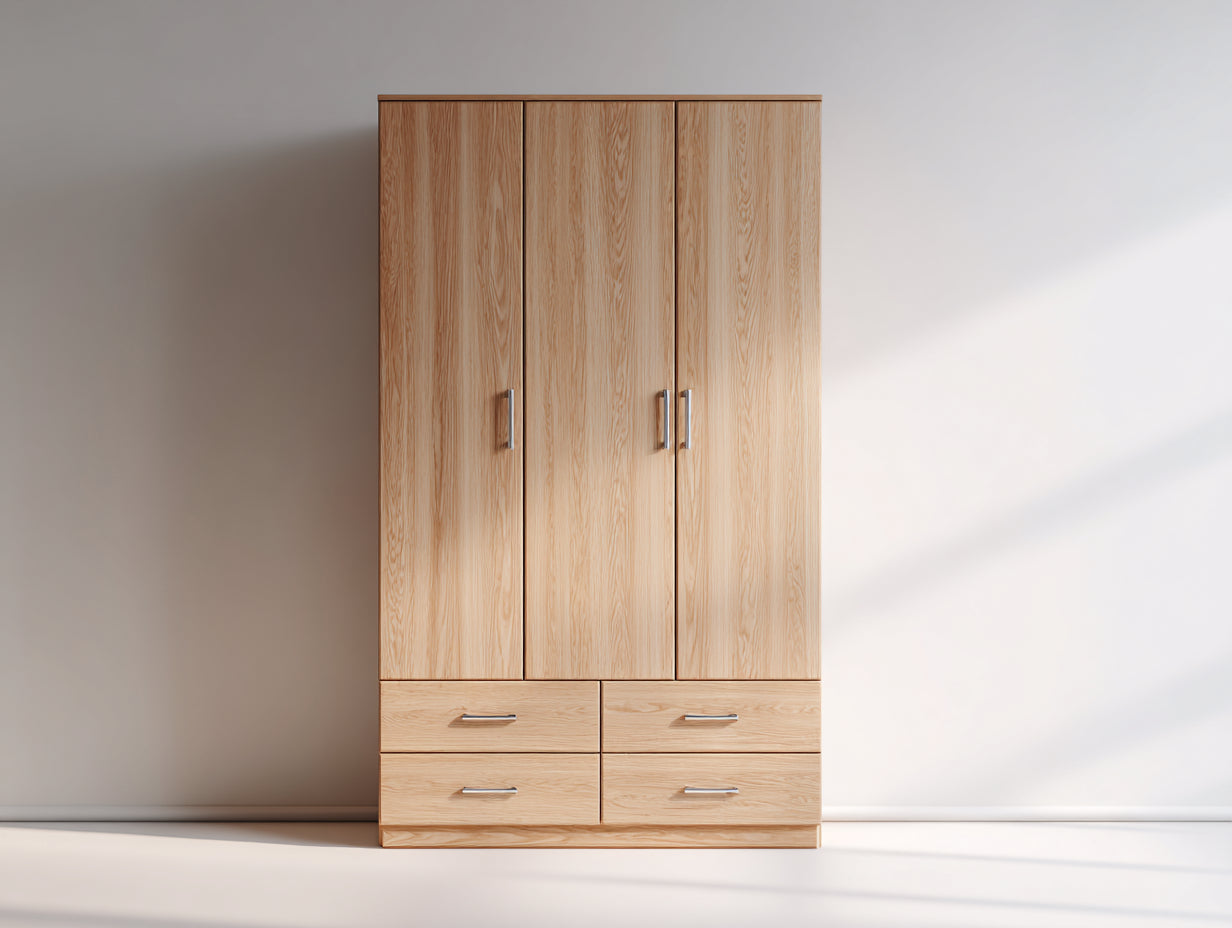 Armadio-Legno-135x54x188 cm-legno chiaro-moderno