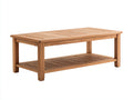 Tavolo da giardino - Legno - 130x65x50 cm - Marrone naturale - Stile moderno a doghe con ripiano
