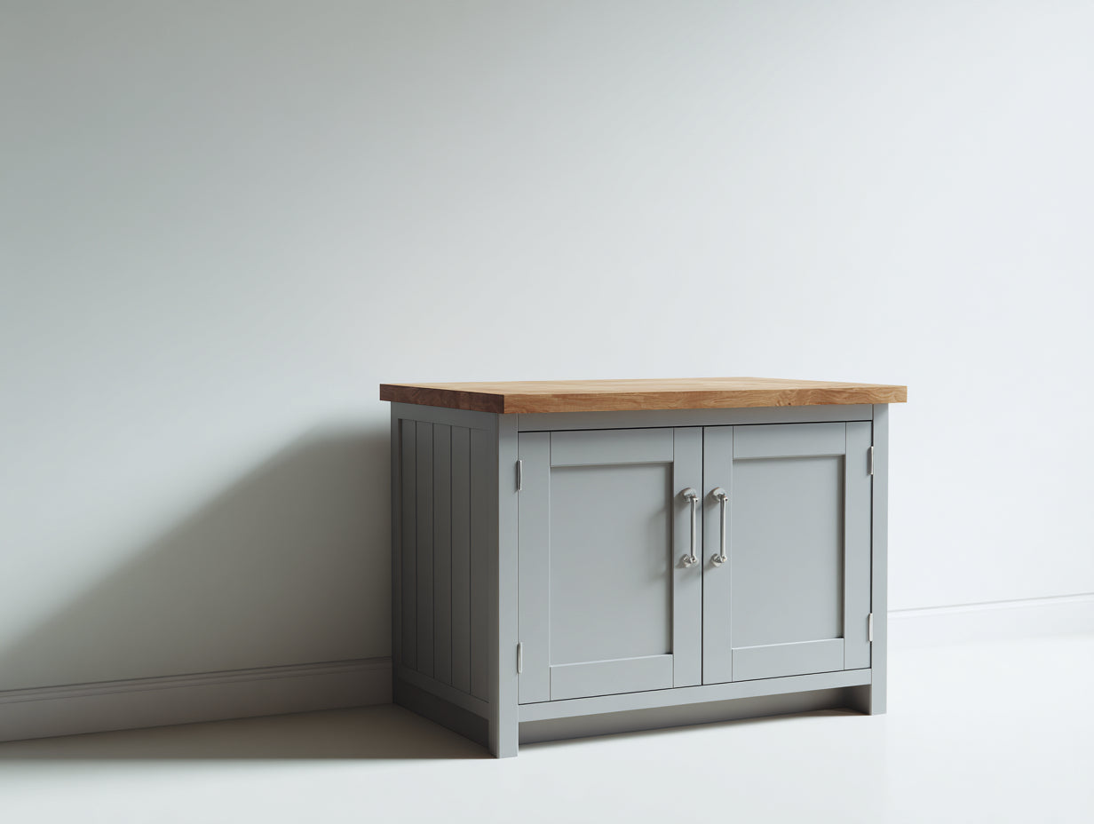 Credenza-MDF-Legno-Metallo-95x42x88 cm-Grigio-Legno Naturale-Stile moderno shaker minimalista