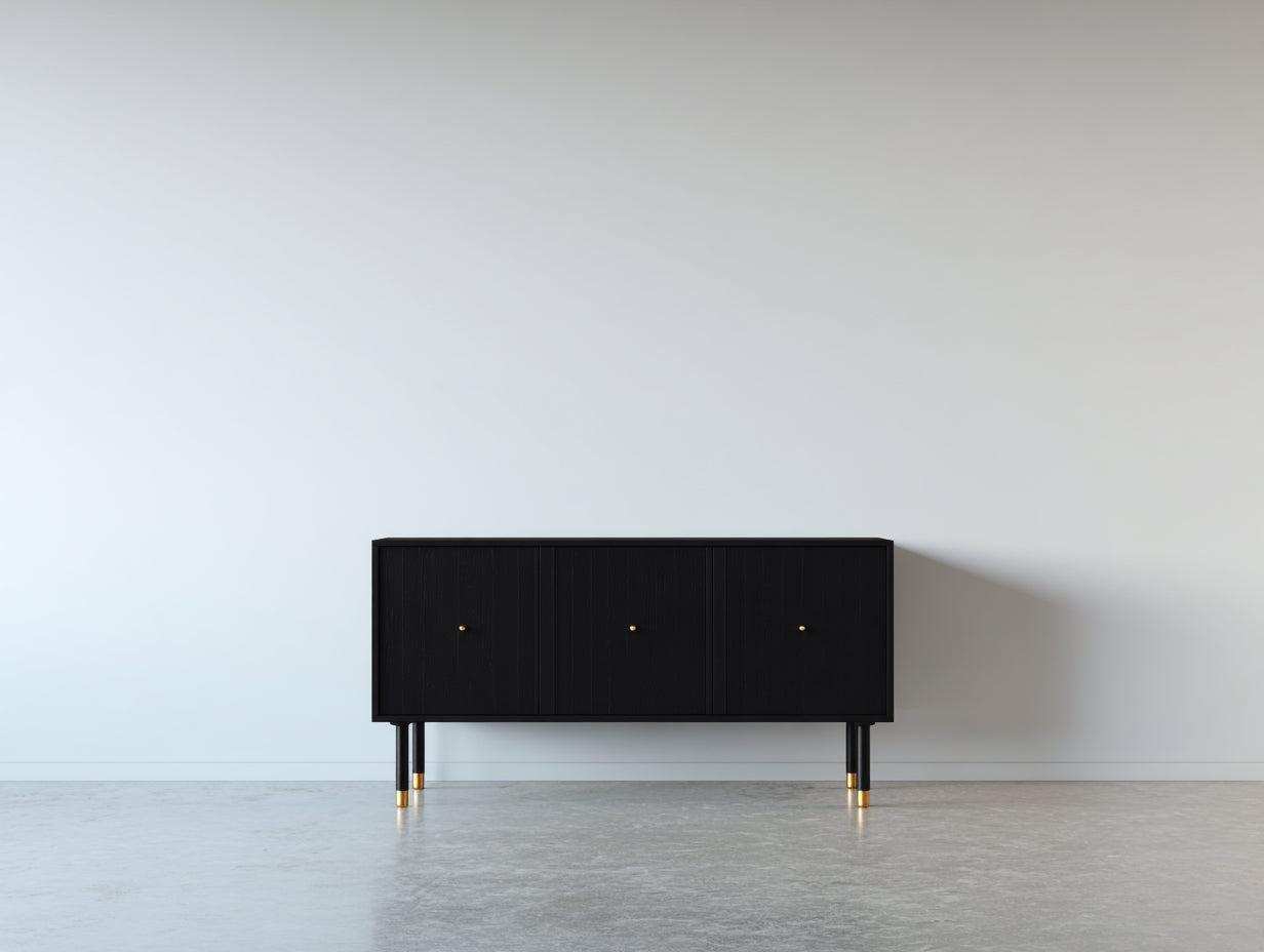 Mobile ingresso-MDF-Legno-Metallo-162x40x76 cm-162x40x76 cm-Nero-Oro-Stile moderno minimalista