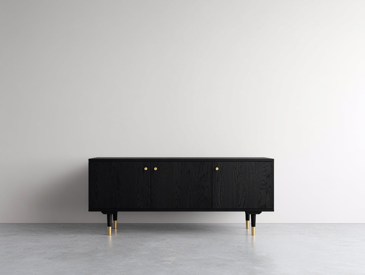 Mobile ingresso-MDF-Legno-Metallo-168x42x79 cm-Nero-Oro-Stile moderno minimalista