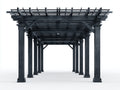 Pergola da giardino - Legno - 410x300x260 cm - Nero - Stile classico con tetto grigliato