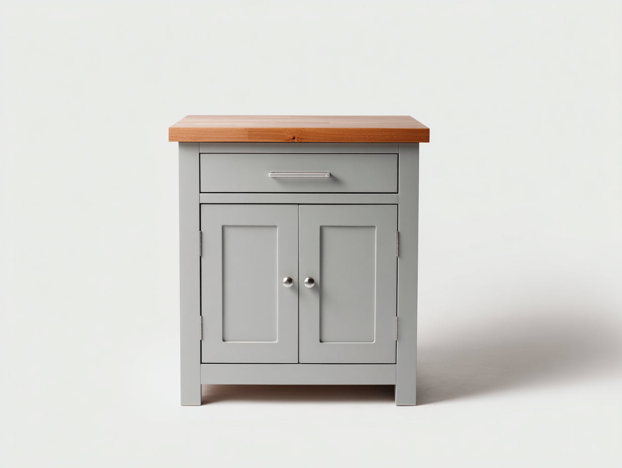 Credenza-MDF-Legno-Metallo-75x40x85 cm-Grigio-Legno-Stile moderno minimalista