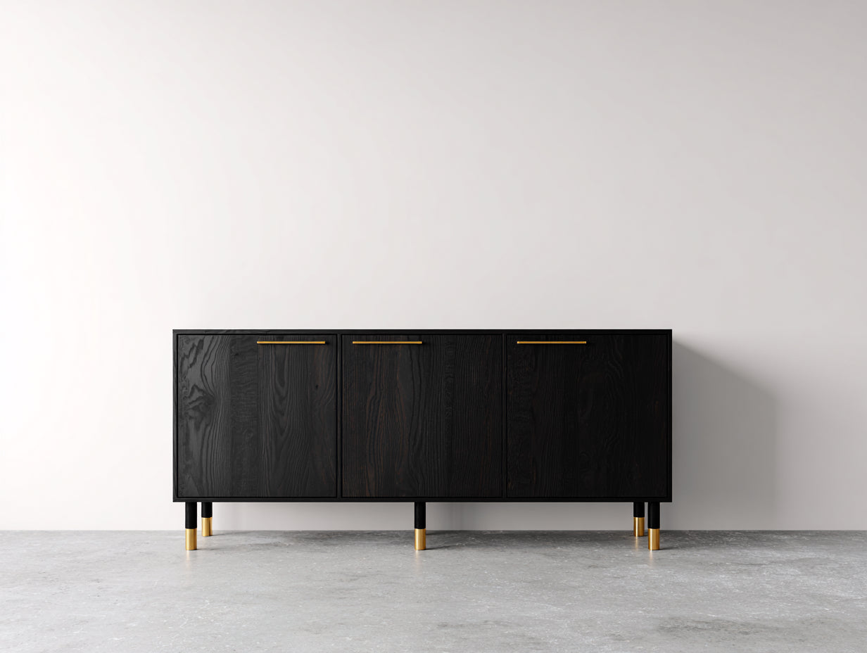 Mobile ingresso-MDF-Legno-Metallo-178x41x76 cm-178x41x76 cm-Nero-Oro-Stile moderno minimalista