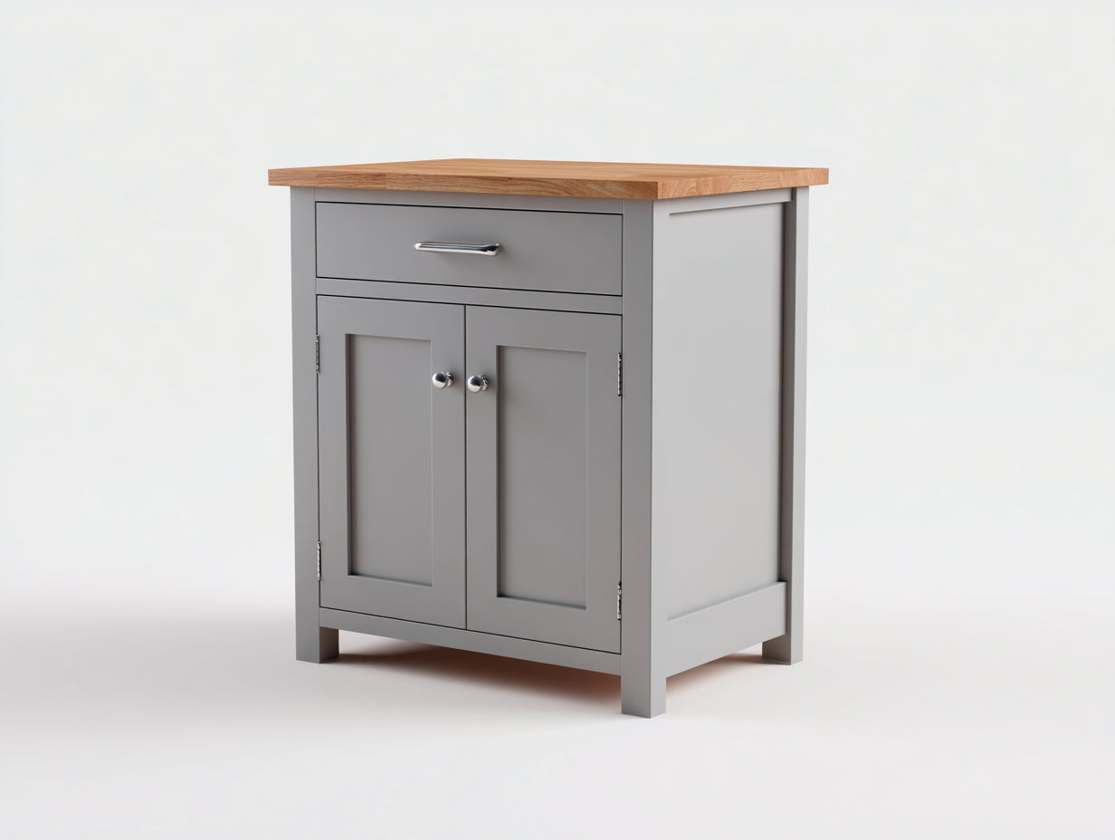 Credenza-MDF-Legno-Metallo-80x40x85 cm-Grigio-Legno-Stile moderno minimalista