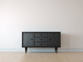 Mobile ingresso-MDF-Metallo-150x40x75 cm-150x40x75 cm-Nero-Stile moderno mid century